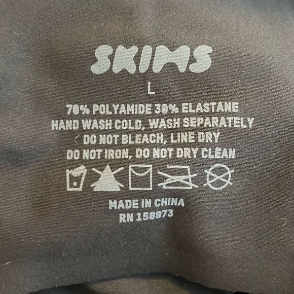 Skims Naked Plunge Bralette Onyx Black Stretch Knit L - Picture 9 of 9